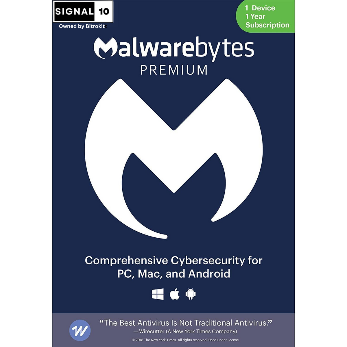 [Latest] Malwarebyte Premium with Browser Guard Extension | Antivirus, Internet Security & Browser Protection | 1PC / 1Year